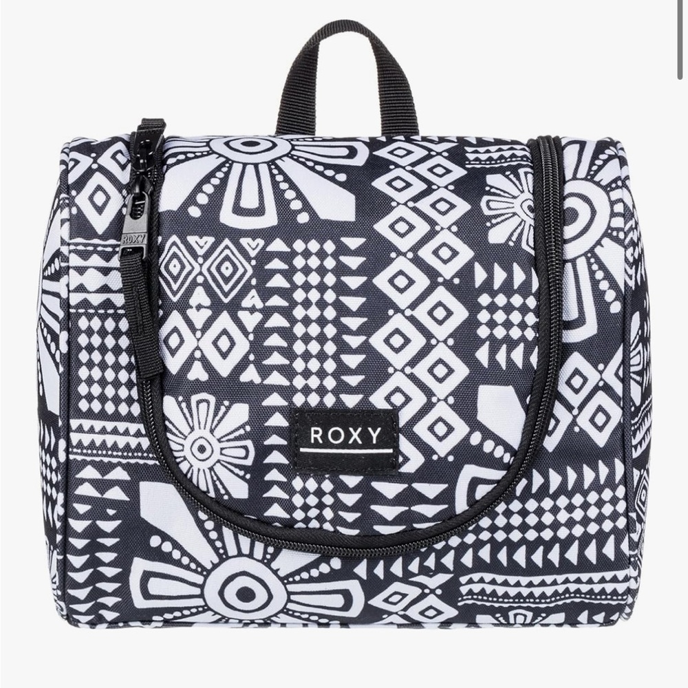 Roxy Black and White Patterned Toiletry Women's Bag